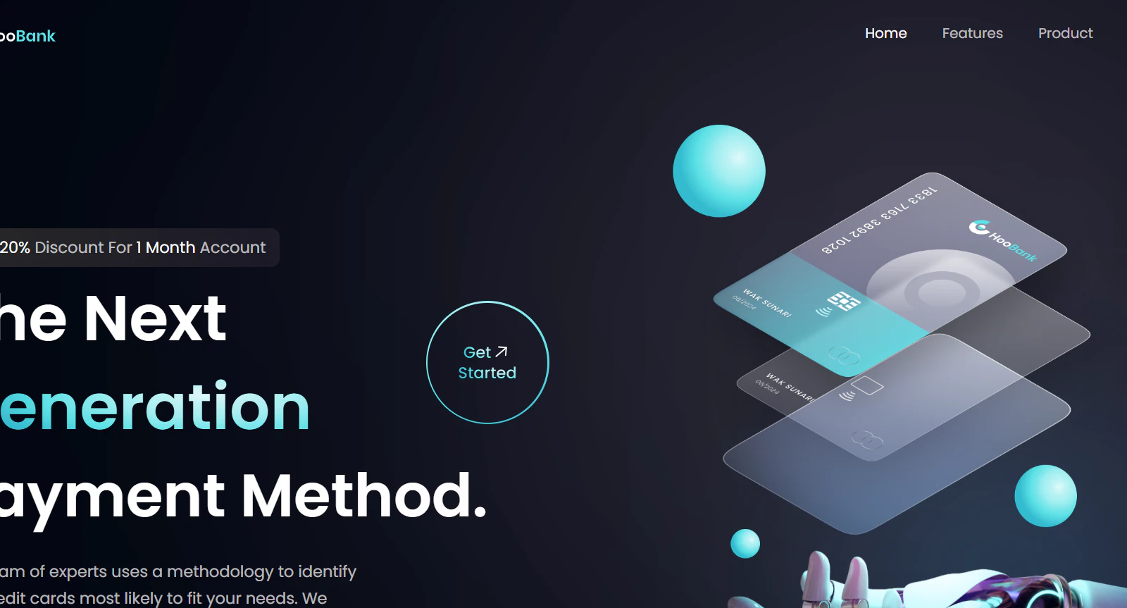HooBank Landing Page preview