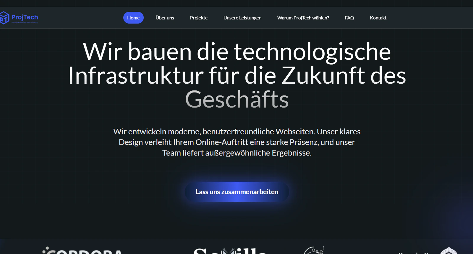ProjTech Portfolio website preview